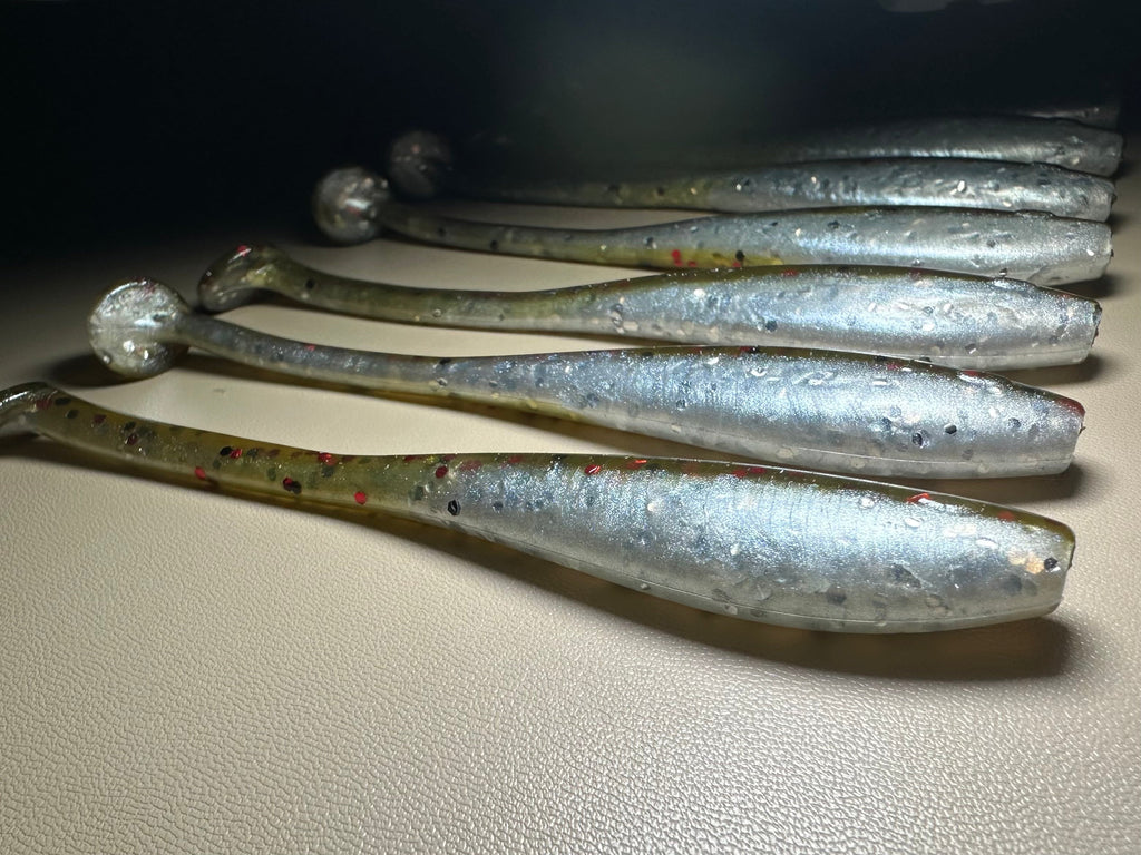 CHICKEN ON A CHAIN Paddle Tail Swimbait – 4.5” Dirty Shad Soft Plastic Fishing Lure (8 Pack)