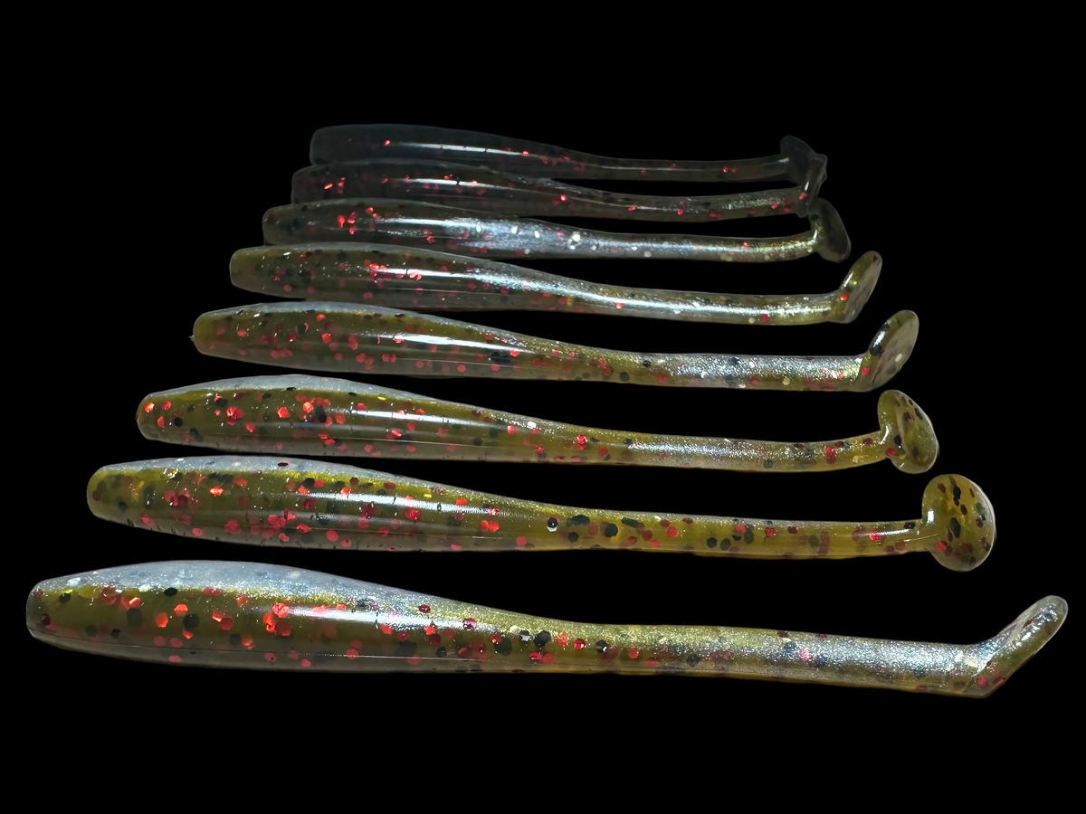 CHICKEN ON A CHAIN Paddle Tail Swimbait – 4.5” Dirty Shad Soft Plastic Fishing Lure (8 Pack)